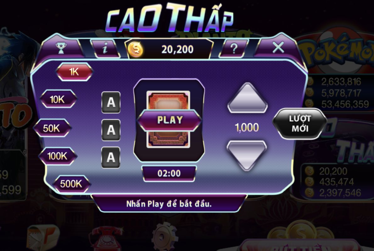 Một số quy định trong mini game Cao thấp khi tai 789 club 